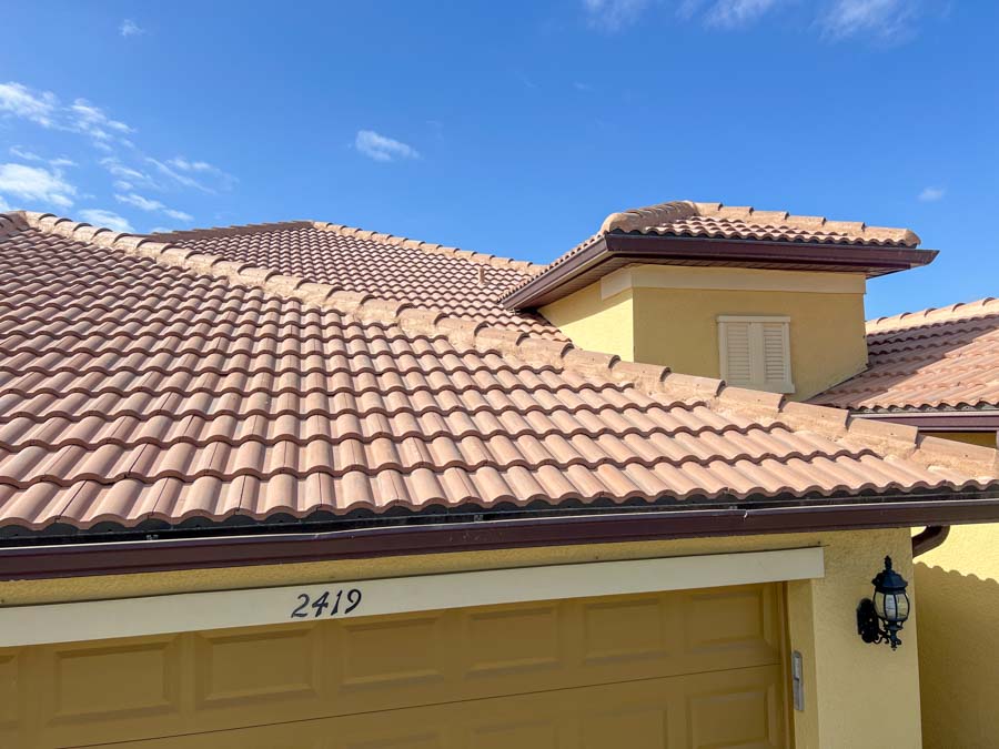 Beautiful clay tile roof on residential home
