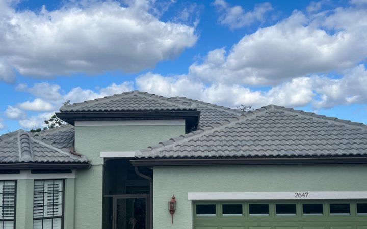 Completed residential tile roof